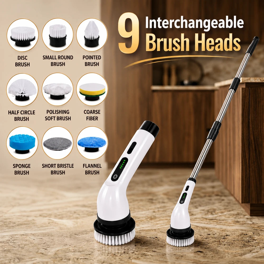 Multipurpose Cordless Cleaning Brush for Every Surface